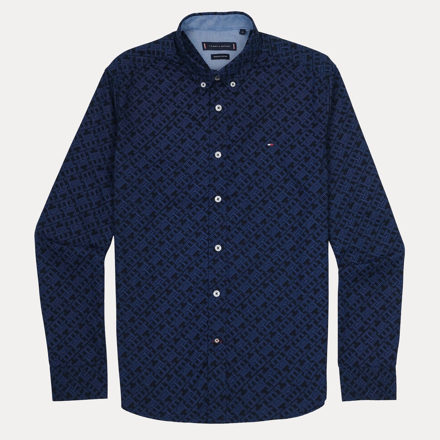 Tommy Hilfiger Organic Cotton Button-Up Shirt in Midnight Mosaic