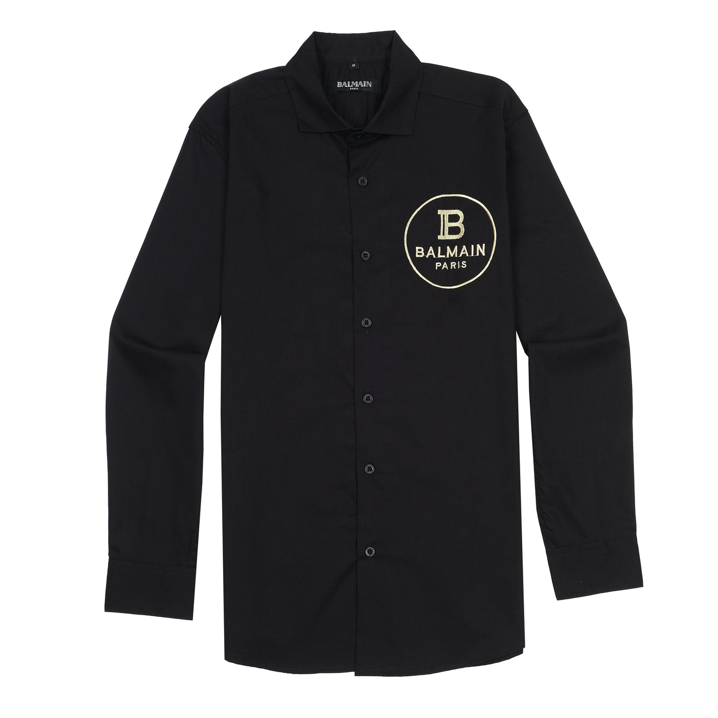 Balmain Elegant Noir Embroidered Shirt