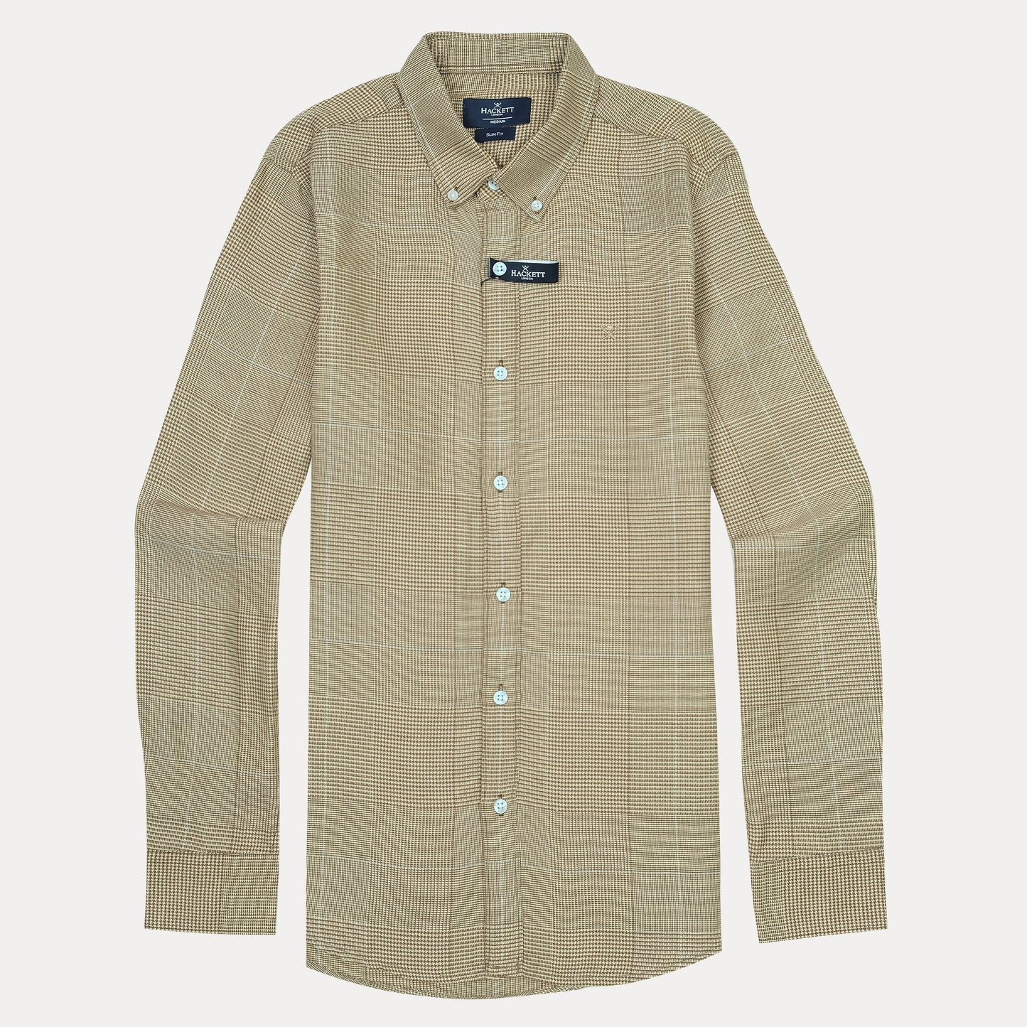 HACKETT Earthy Elegance Slim Fit Linen Checkered Shirt