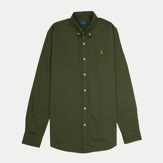 Polo Ralph Lauren Custom Fit Long Sleeve Button-Down Shirt in Olive Green