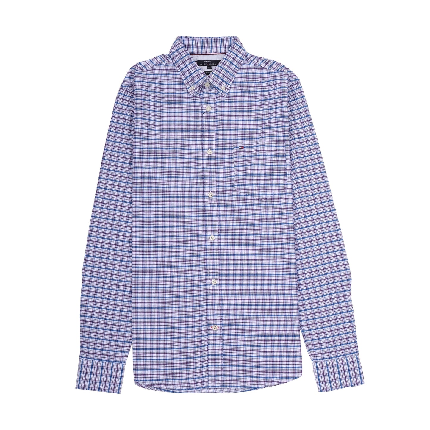 TOMMY HILFIGER Astral Blue Tailored Fit Long Sleeve Button-Up Shirt