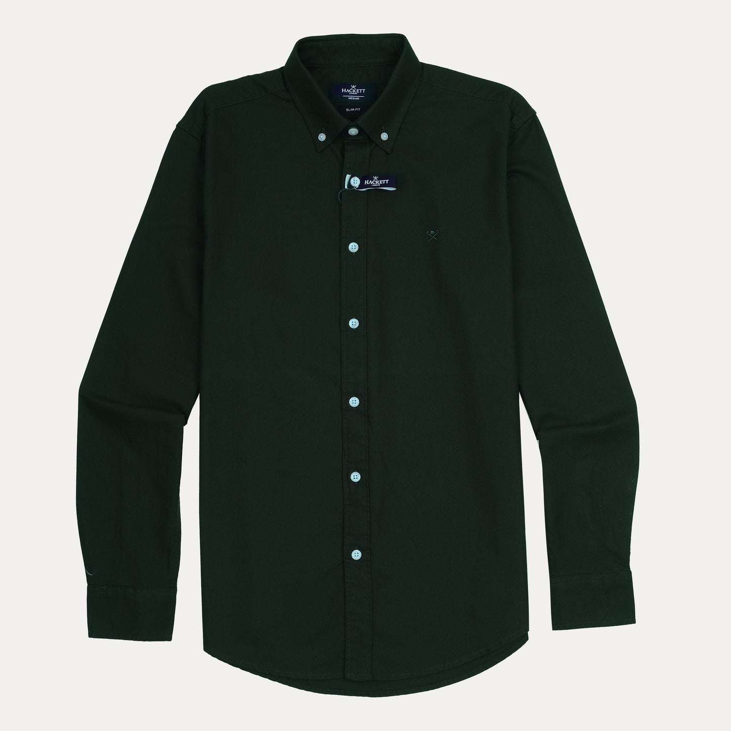 HACKETT Elegant Earthy Slim Fit Shirt in Deep Forest Green