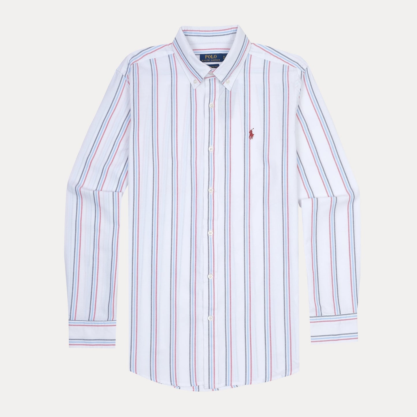 Polo Ralph Lauren Striped Elegance Button-Up Shirt in Crisp Cloud White