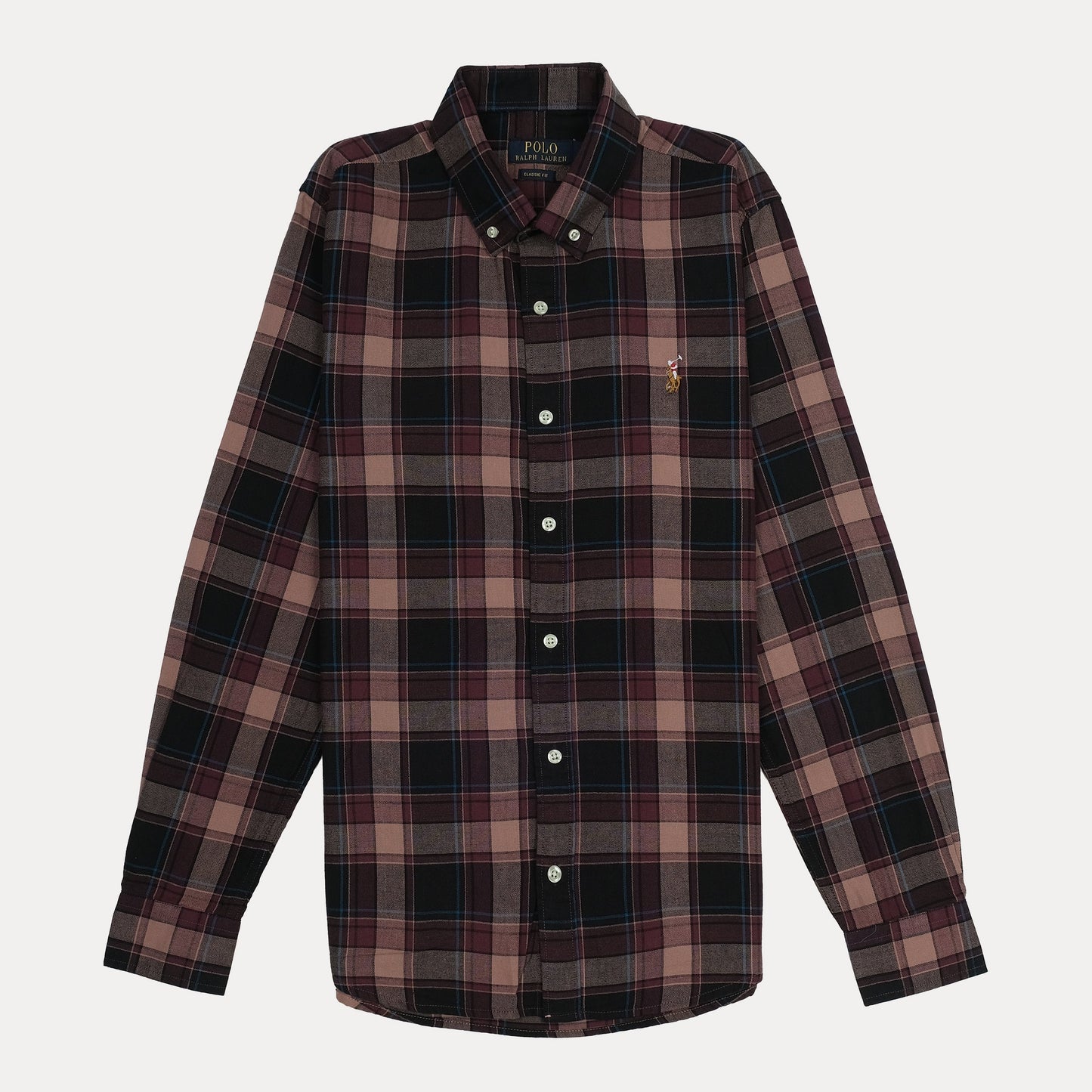 POLO RALPH LAUREN Rustic Plum Tailored Fit Long Sleeve Cotton Shirt