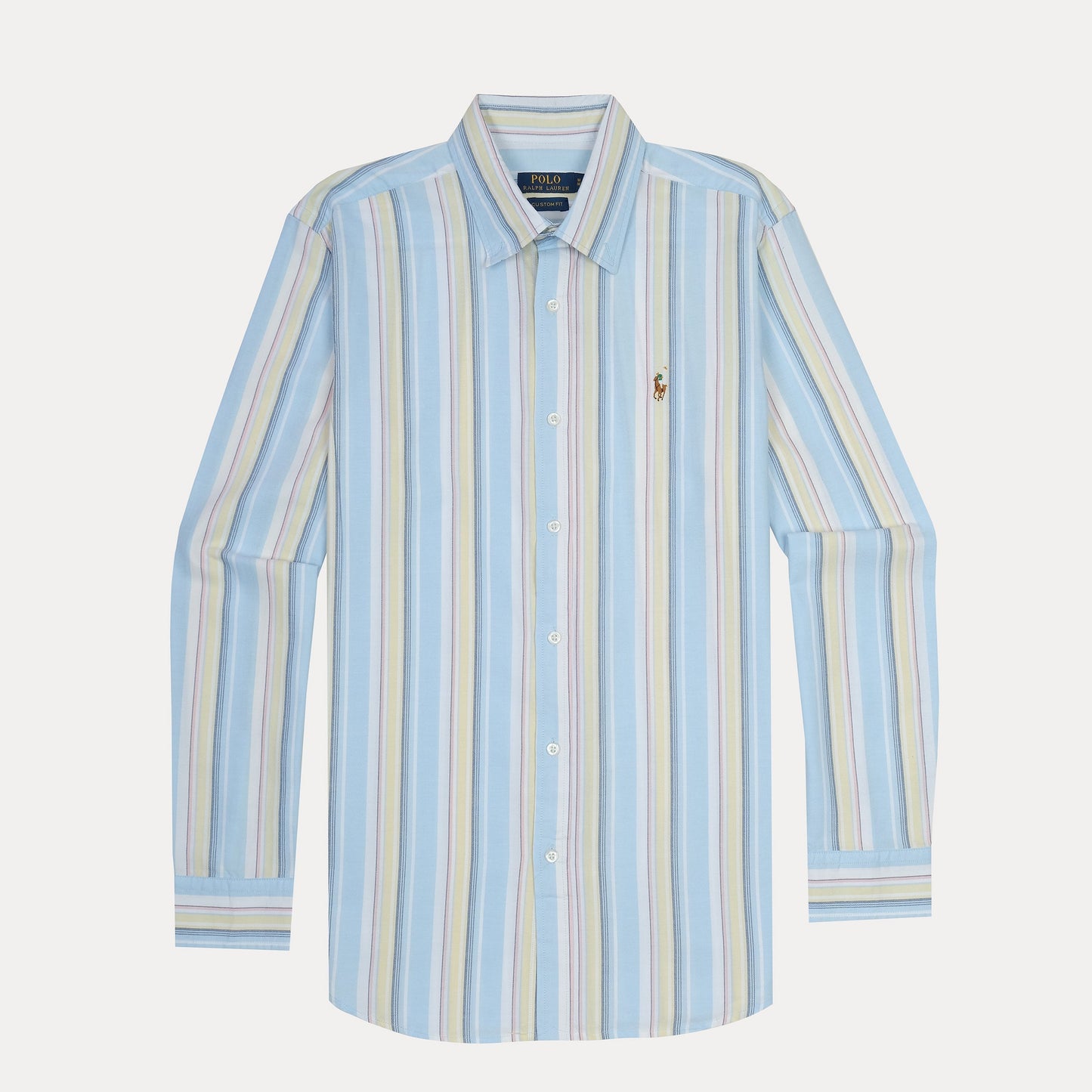 Polo Ralph Lauren Custom Fit Striped Shirt in Serene Sky Blue