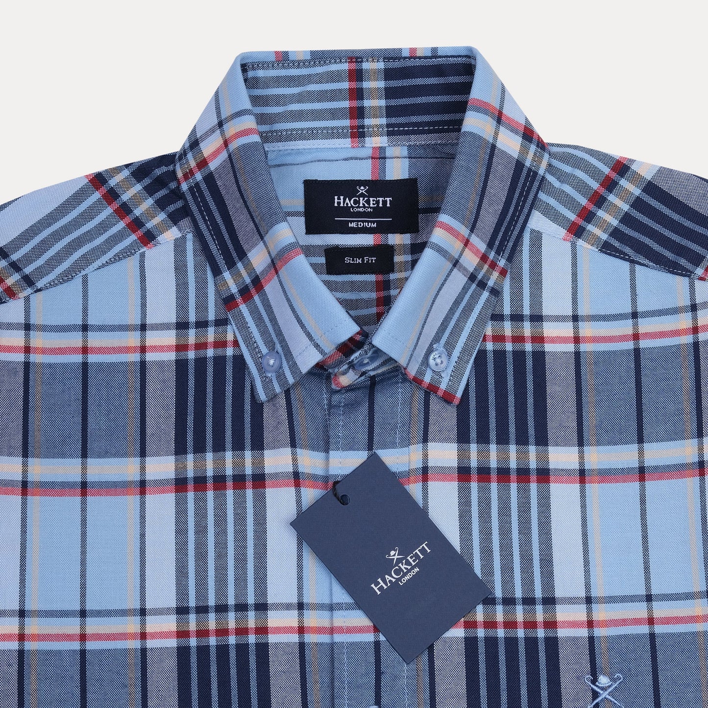 HACKETT London Slim Fit Plaid Shirt in Serene Sky