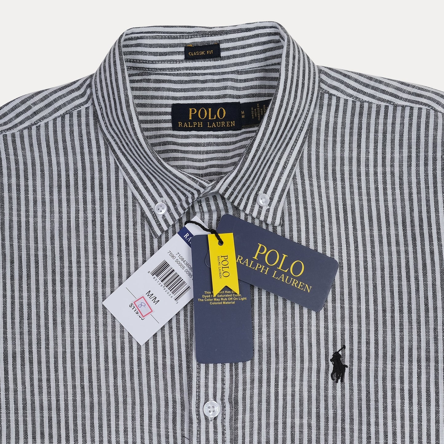 Polo Ralph Lauren Classic Fit Striped Linen Elegance Shirt in Midnight Stripe