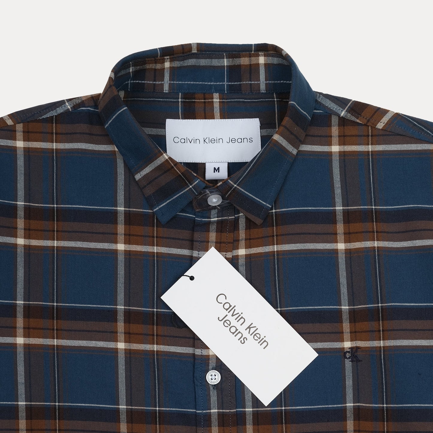 Calvin Klein Jeans Rustic Plaid Charm Shirt in Deep Ocean Blue
