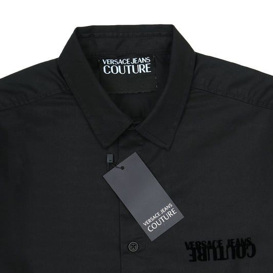 Versace Jeans Couture Elegant Midnight Black Button-Up Shirt