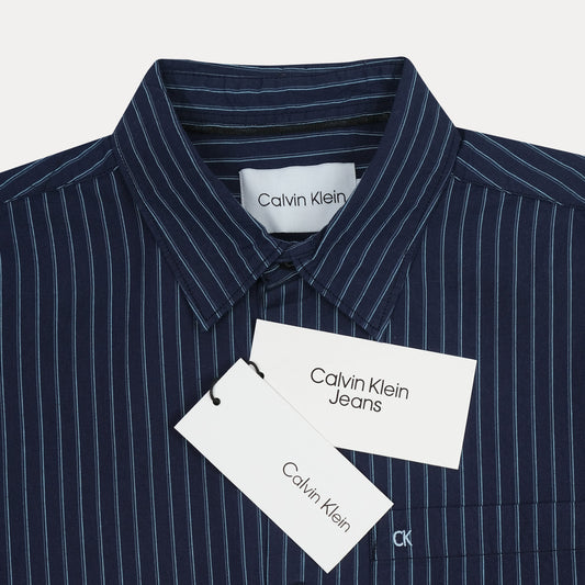 Calvin Klein Striped Elegance Shirt in Midnight Blue