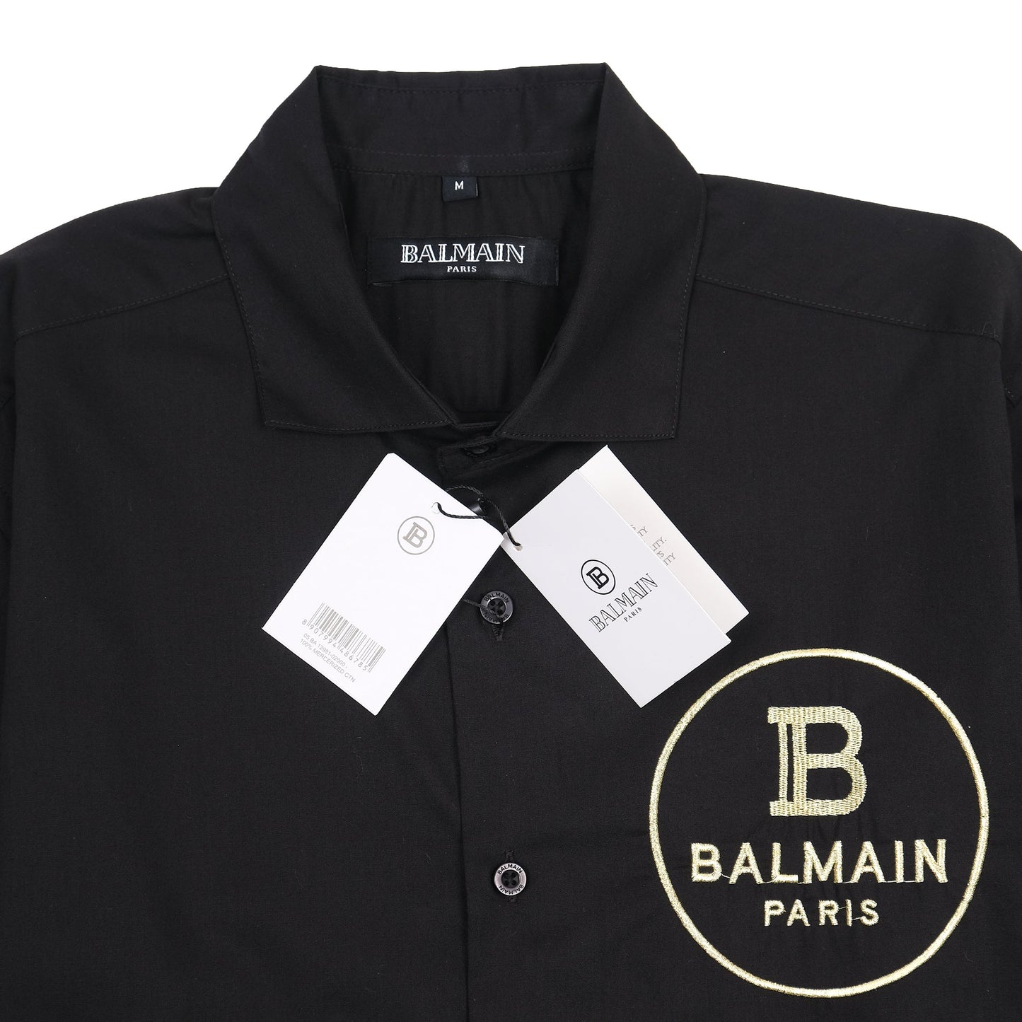 Balmain Elegant Noir Embroidered Shirt