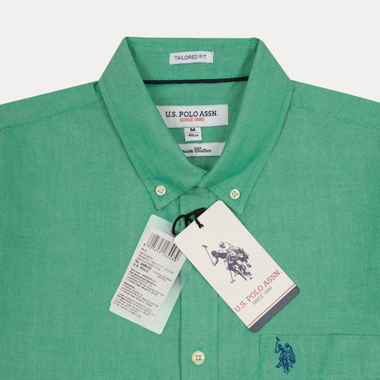 U.S. Polo Assn. Tailored Fit Seafoam Green Cotton Oxford Shirt