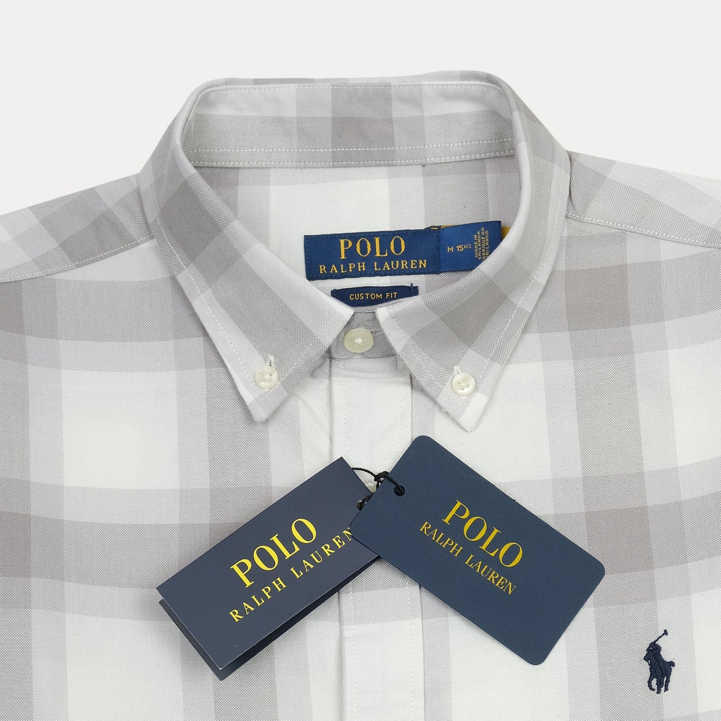 Polo Ralph Lauren Custom Fit Plaid Shirt in Misty Gray