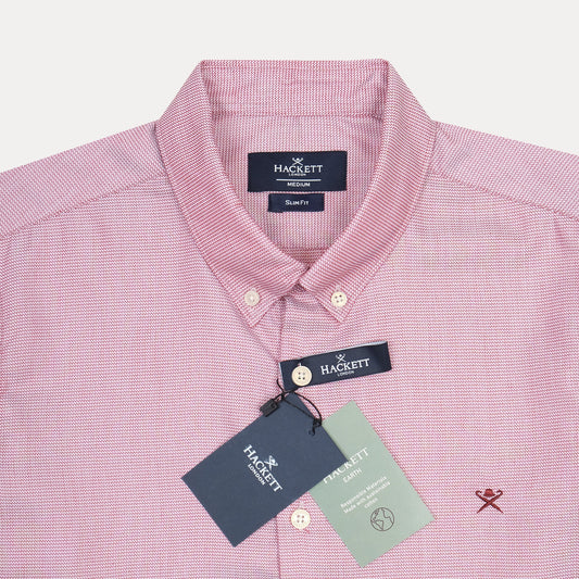 HACKETT Charming Raspberry Textured Slim Fit Shirt
