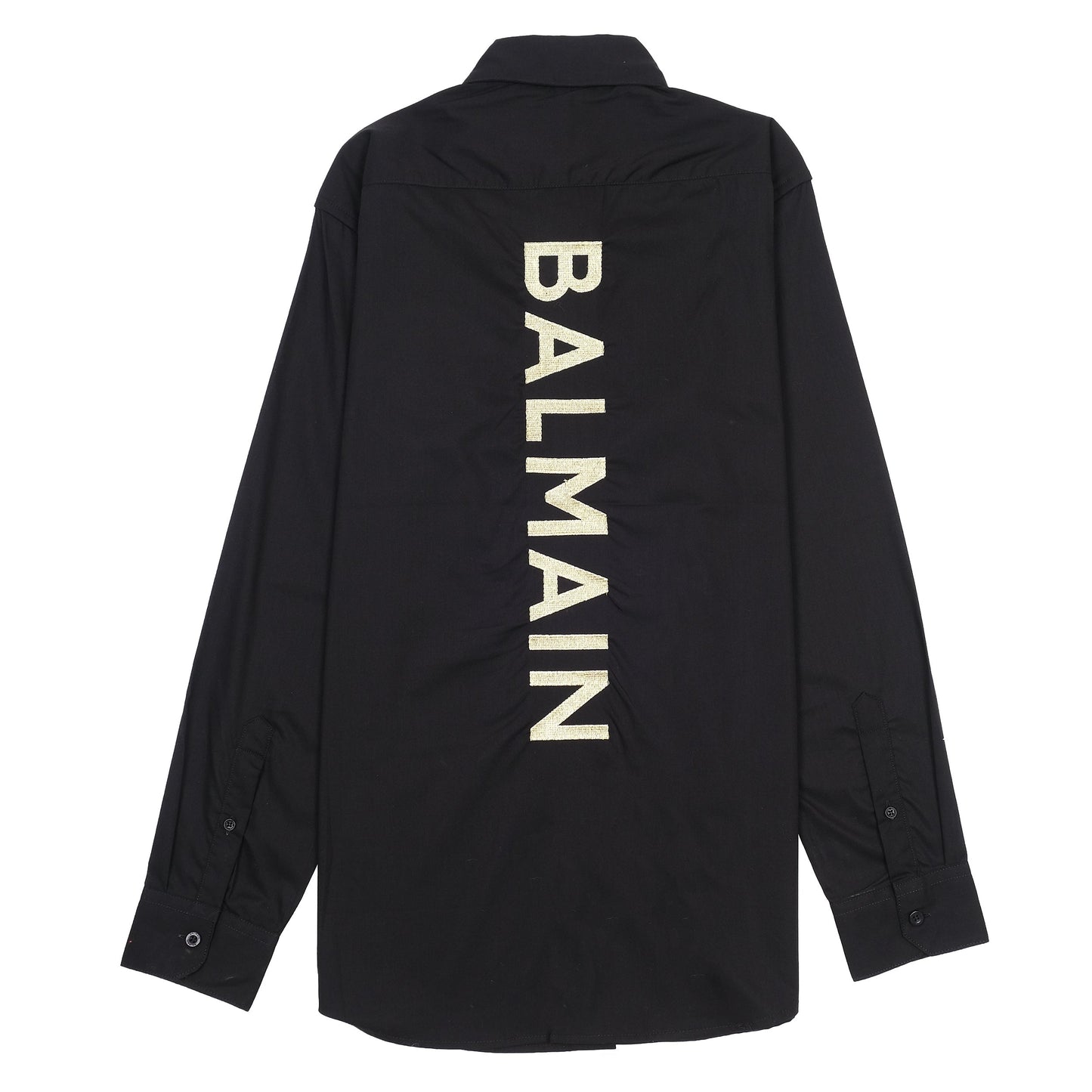Balmain Elegant Noir Embroidered Shirt