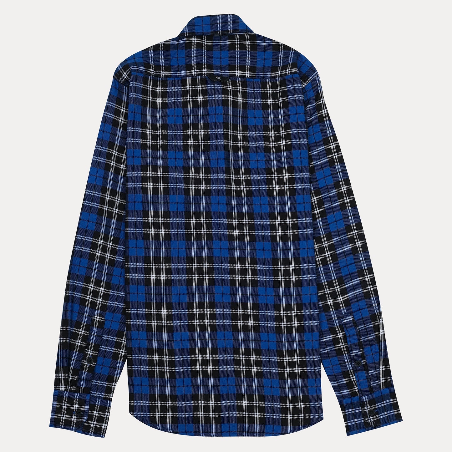 Calvin Klein Men's Blue Plaid Long Sleeve Shirt