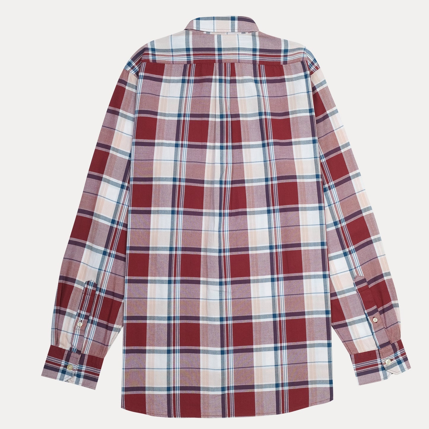 Polo Ralph Lauren Custom Fit Plaid Shirt in Rustic Red and Creamy Blue