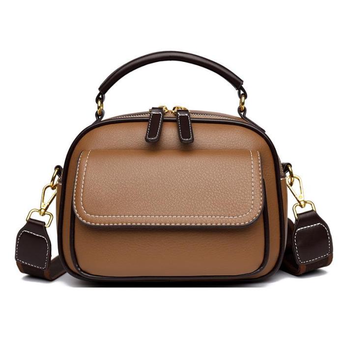 Double Fusion double-layer shoulder bag with wide strap