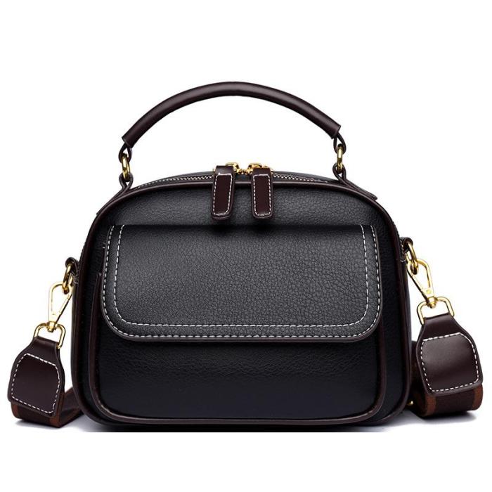 Double Fusion double-layer shoulder bag with wide strap