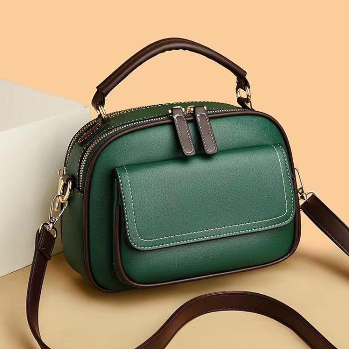 Double Fusion double-layer shoulder bag with wide strap