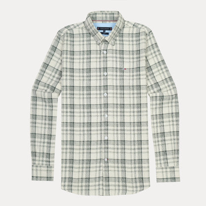 Tommy Hilfiger Organic Cotton Slim Fit Plaid Shirt in Whispering Willow