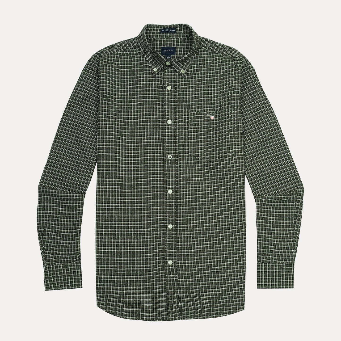 GANT The Beefy Oxford Shirt - Forest Green Checkered Elegance