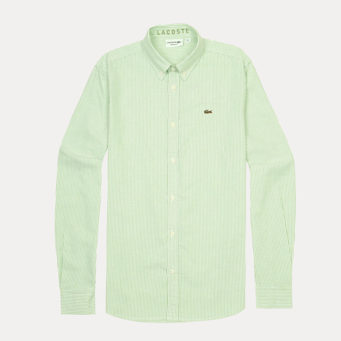 Lacoste Striped Pique Shirt in Fresh Mint Green