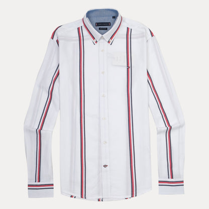 Tommy Hilfiger Organic Cotton Striped Elegance Shirt in Crisp White
