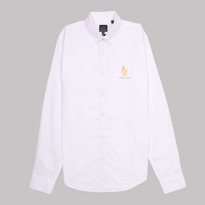 Armani Exchange Classic White Button-Up Shirt with Logo