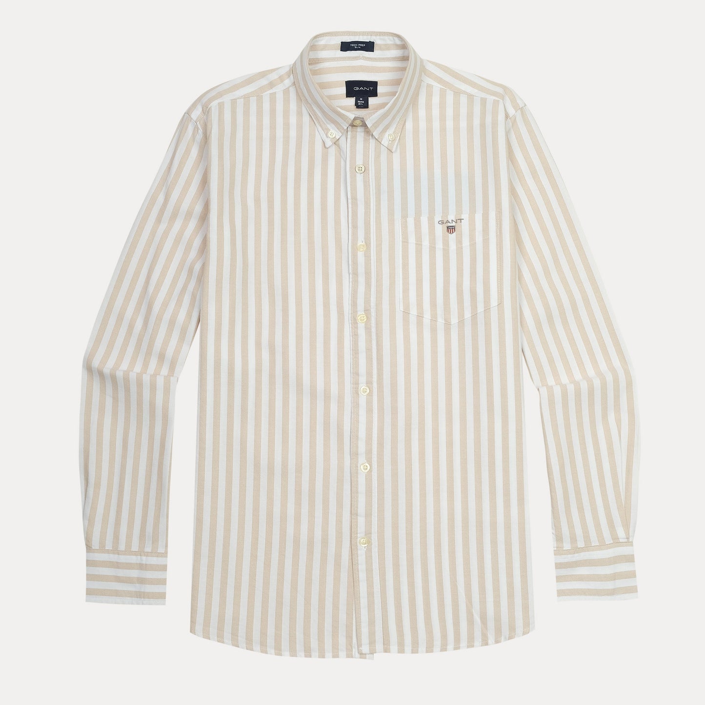 GANT Tech Prep Striped Shirt in Creamy Sand