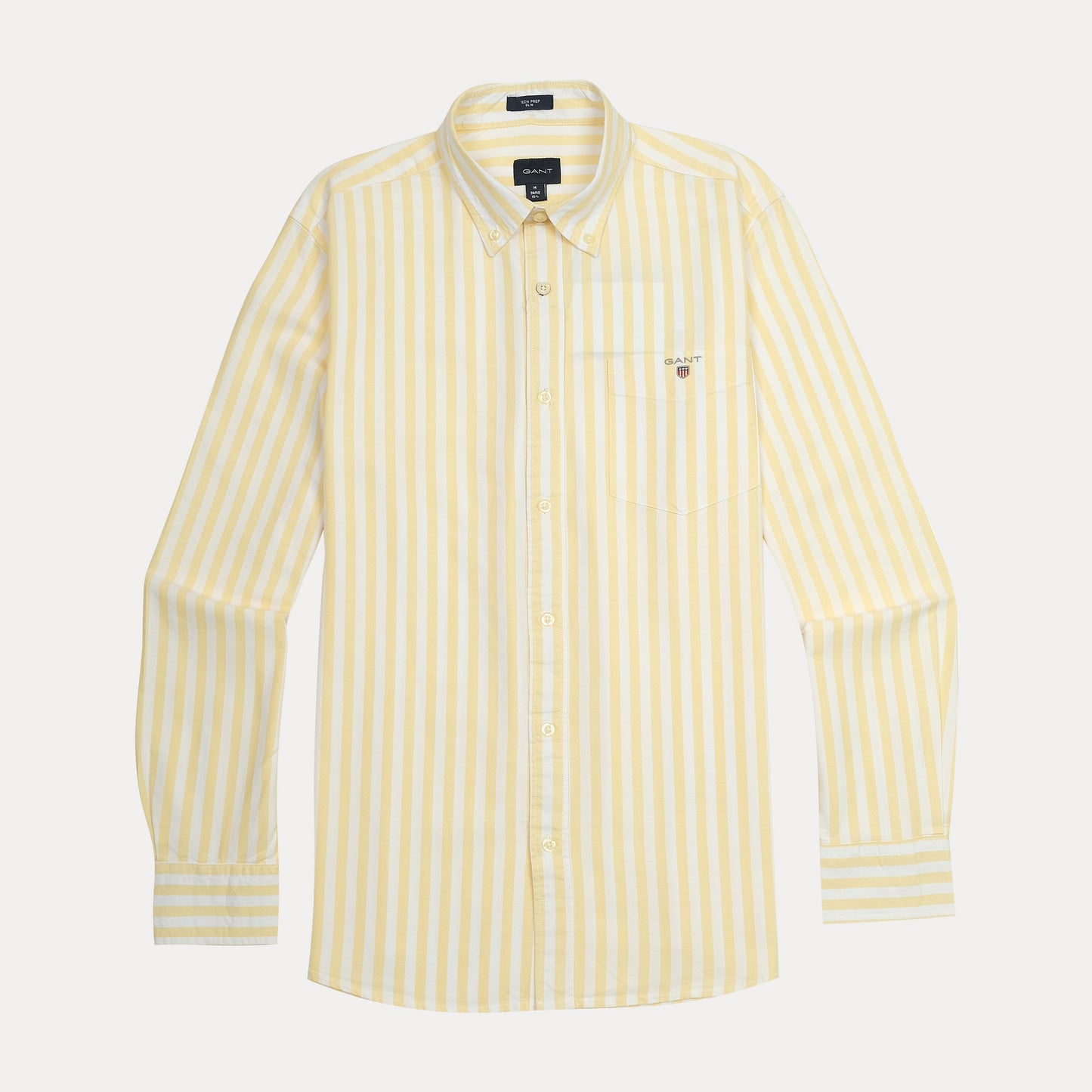 GANT Tech Prep Slim Fit Striped Shirt in Sunlit Yellow
