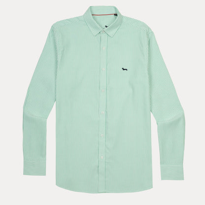 harmont&blaine Refreshing Striped Delight Shirt in Minty Breeze