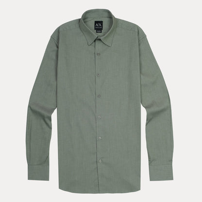 Armani Exchange Effortlessly Chic Olive Green Textured Shirt