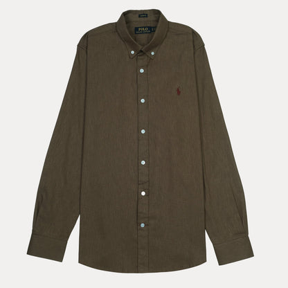 POLO RALPH LAUREN Linen Classic Fit Long Sleeve Button-Up Shirt in Earthy Brown