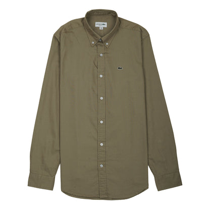 Lacoste Elegant Olive Green Button-Up Shirt