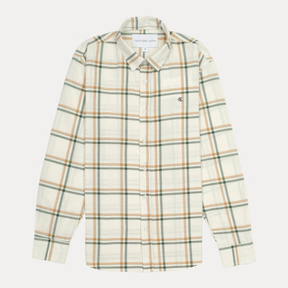 CALVIN KLEIN JEANS Harvest Cream Tailored Fit Long Sleeve Checked Shirt