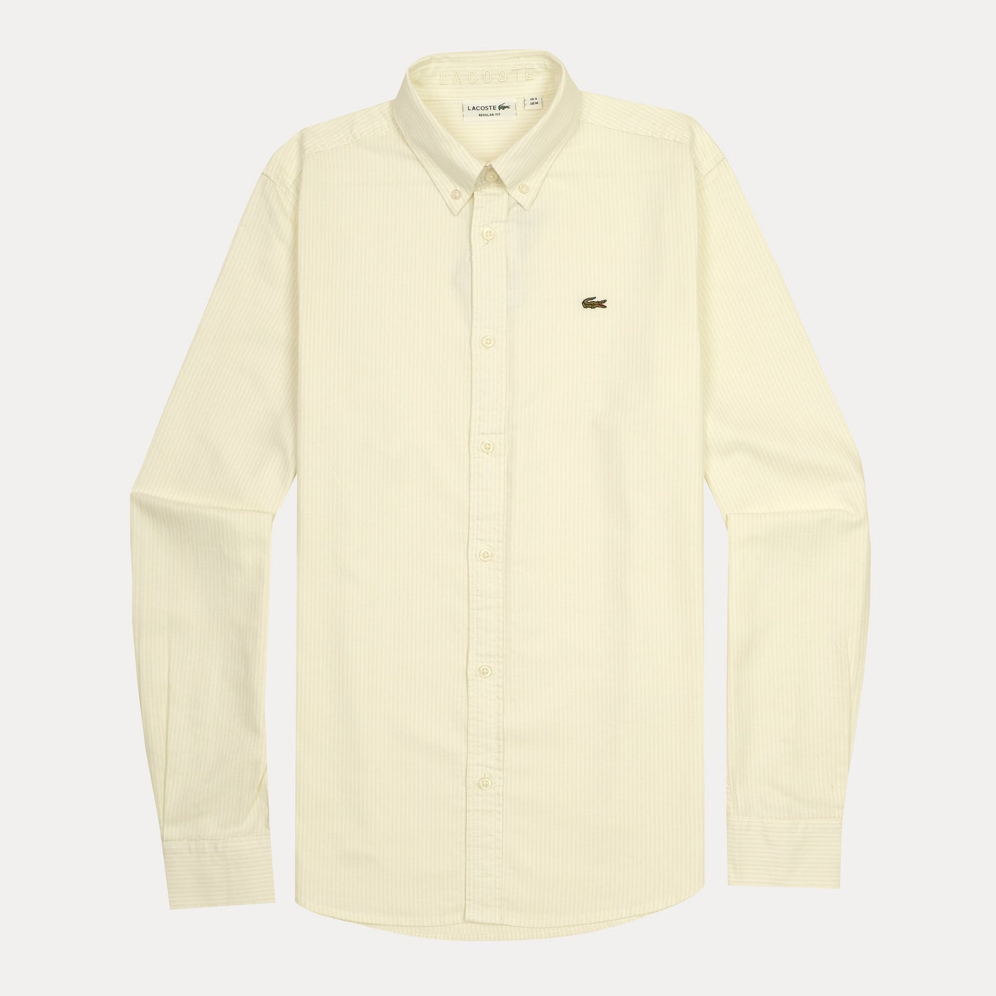 Lacoste Pique Striped Delight Shirt in Soft Lemon