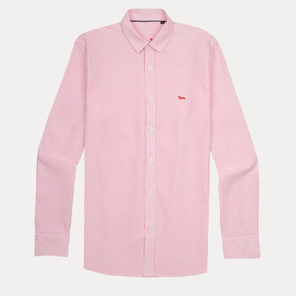 Harmont & Blaine Striped Elegance Shirt in Blushing Coral