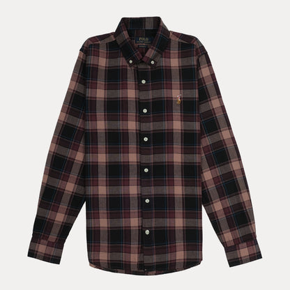 POLO RALPH LAUREN Rustic Plum Tailored Fit Long Sleeve Cotton Shirt