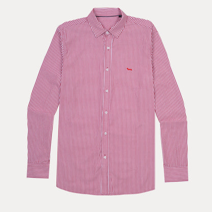 Harmont & Blaine Charming Crimson Striped Regular Fit Shirt