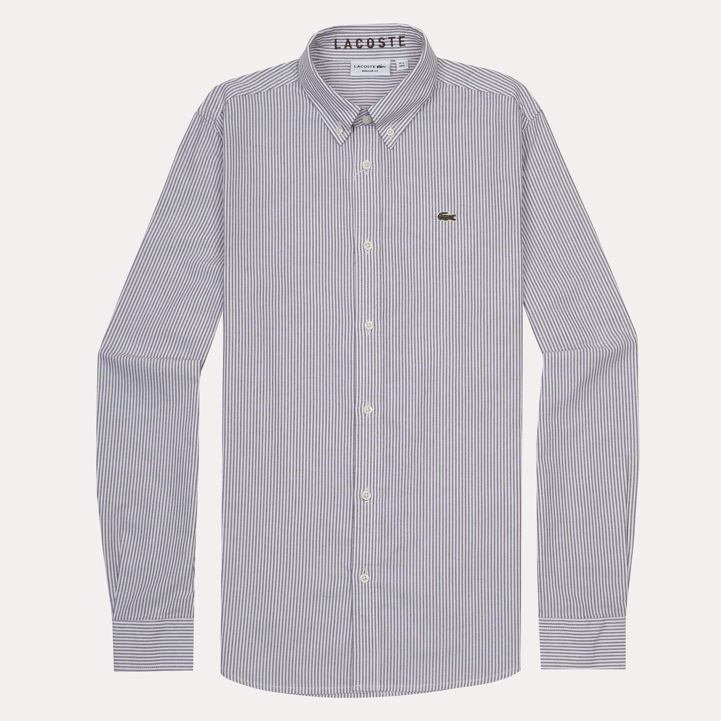 Lacoste Striped Elegance Regular Fit Shirt in Majestic Plum