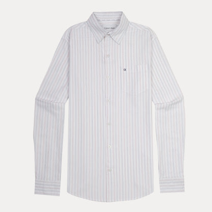 Calvin Klein Striped Elegance Shirt in Whispering White