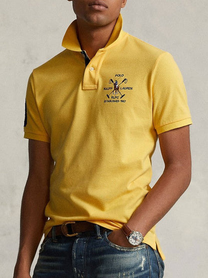 POLO RALPH LAUREN Opulent Marigold Classic Fit Short Sleeve Piqu������ Polo Shirt