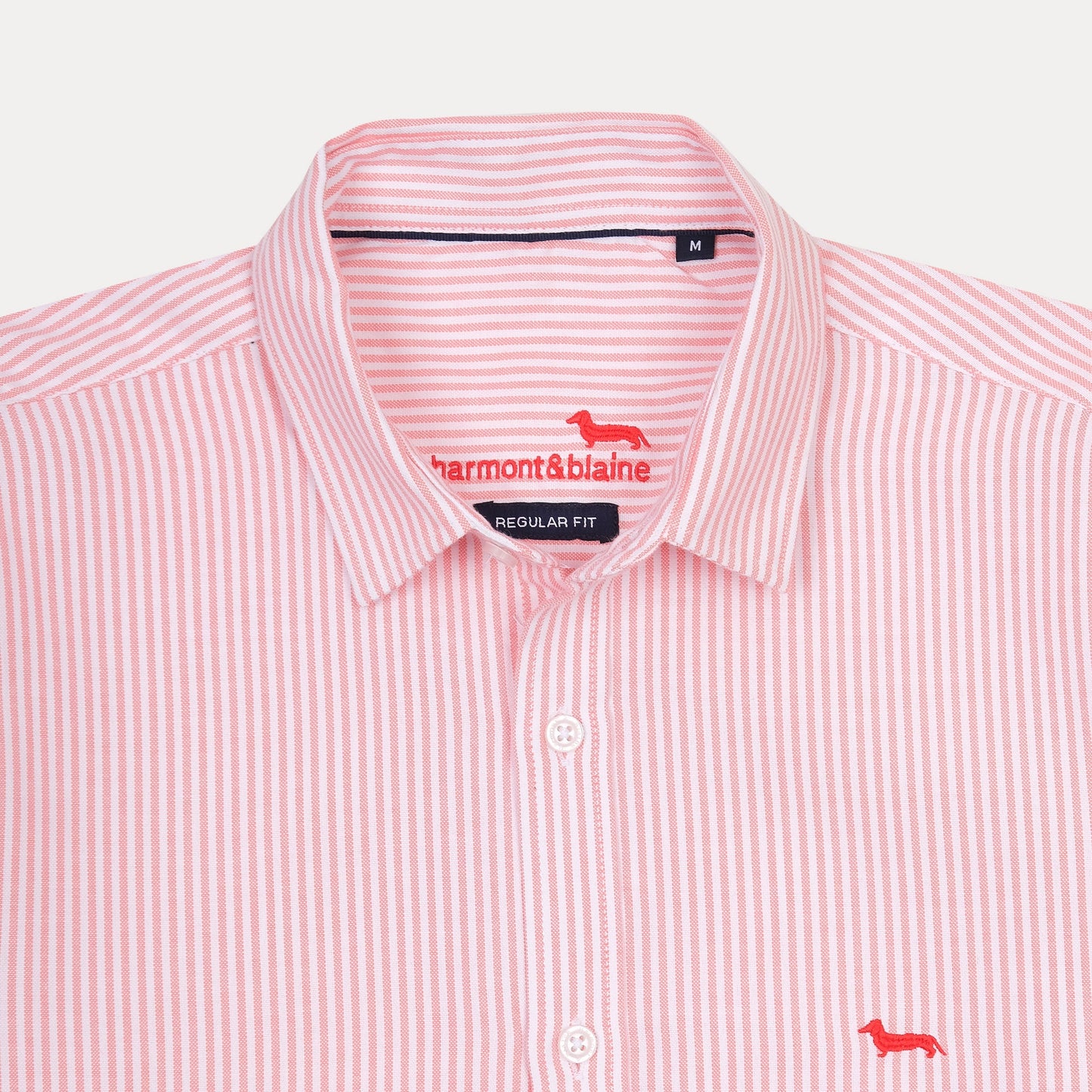 Harmont & Blaine Striped Elegance Shirt in Blushing Coral