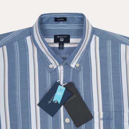 GANT Striped Serenity Tech Prep Shirt in Ocean Breeze