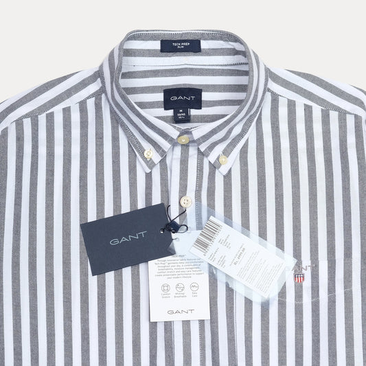 GANT Tech Prep Striped Elegance Shirt in Cloudy Grey