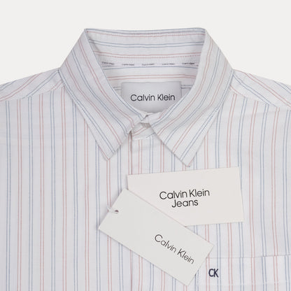 Calvin Klein Striped Elegance Shirt in Whispering White
