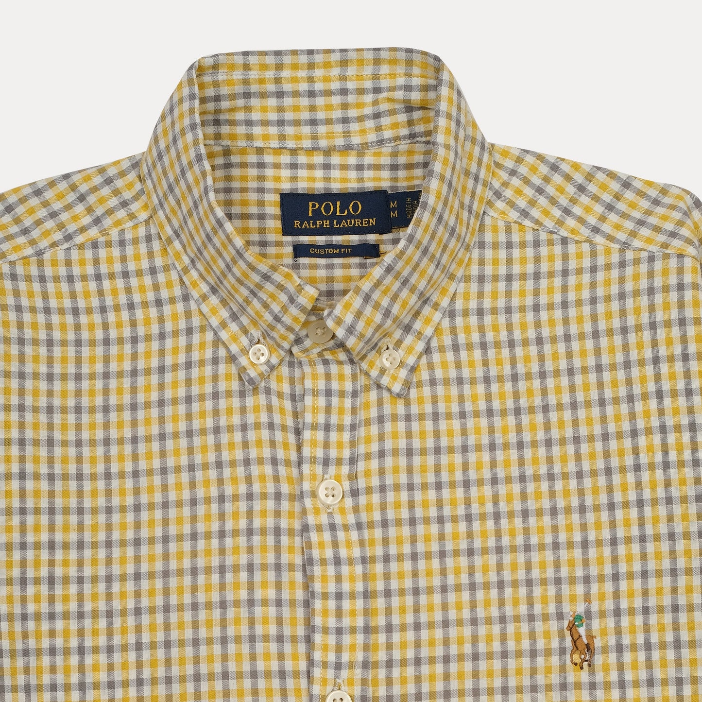 POLO RALPH LAUREN Custom Fit Yellow Checkered Button-Down Shirt