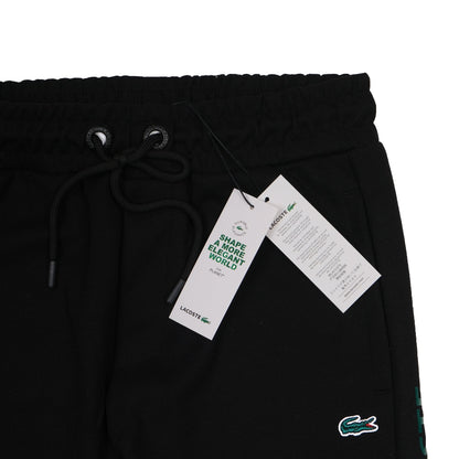 Lacoste Sleek Black Joggers with Vibrant Aqua Accents