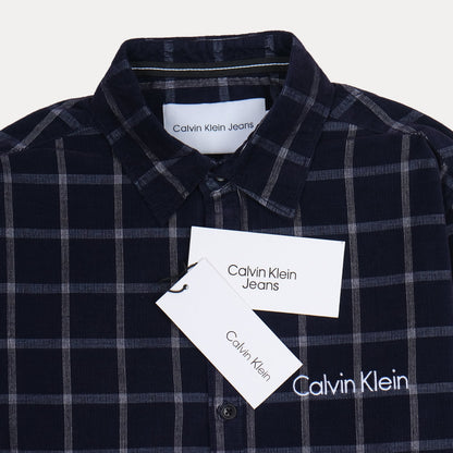 Calvin Klein Cozy Checkered Flannel Shirt in Midnight Plaid